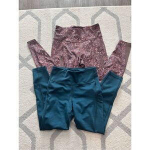Athleta Multicolor and Teal Leggings